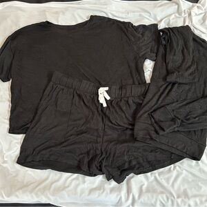 Old Navy Black Three Piece Casual Lounge Set Size Large